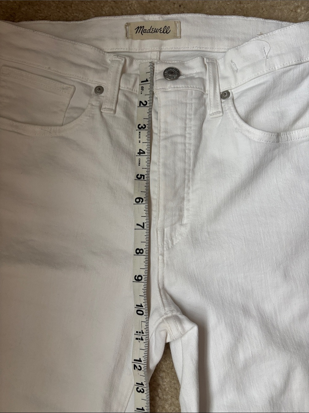 Madewell White Distressed Skinny Jeans - Picture 7 of 8